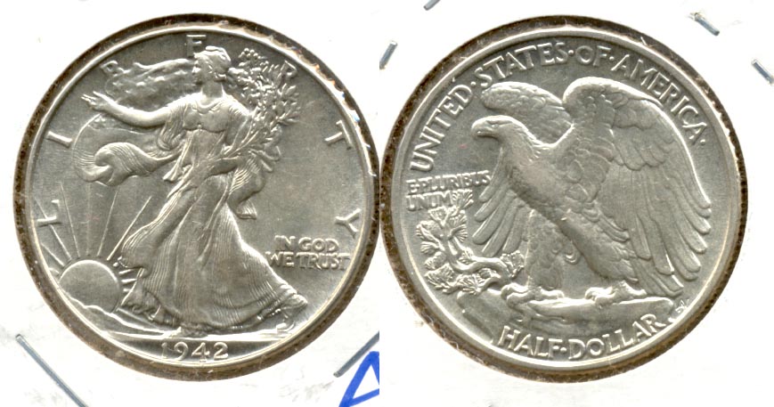1942 Walking Liberty Half Dollar AU-53 a