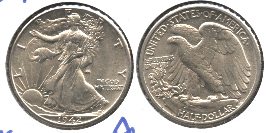 1942 Walking Liberty Half Dollar AU-53 #c