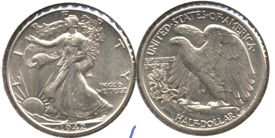 1942 Walking Liberty Half Dollar AU-53 #d