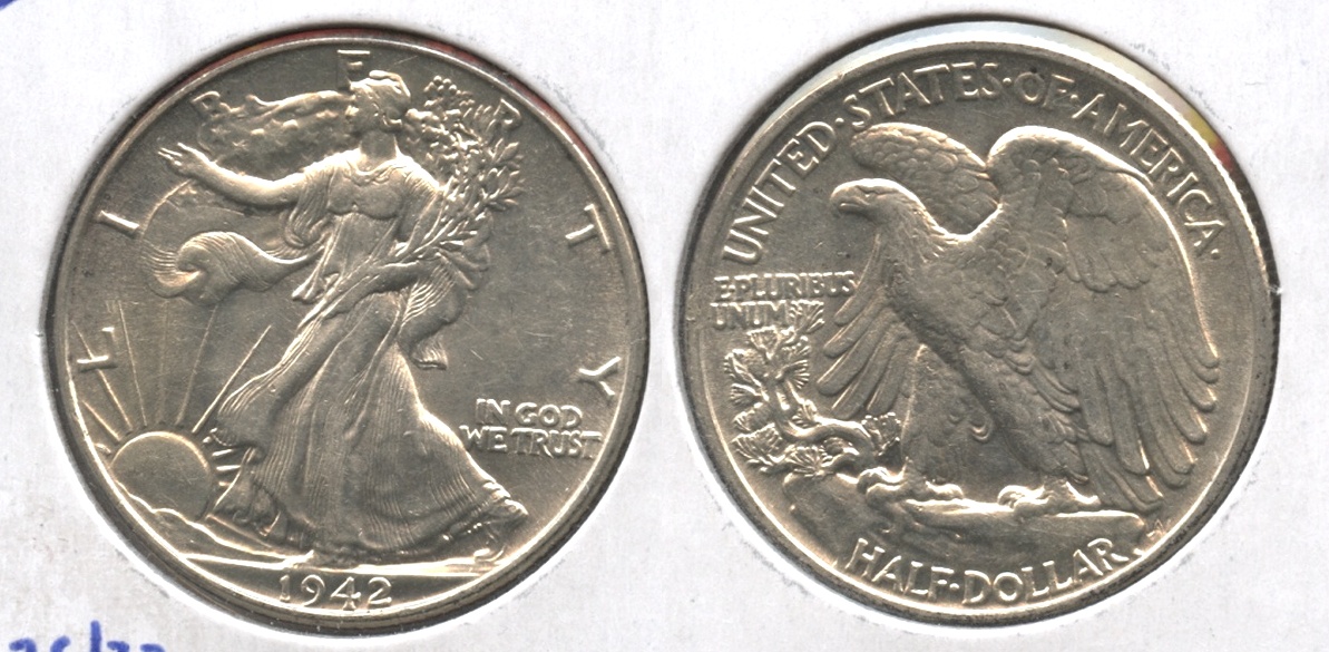 1942 Walking Liberty Half Dollar AU-53 #o