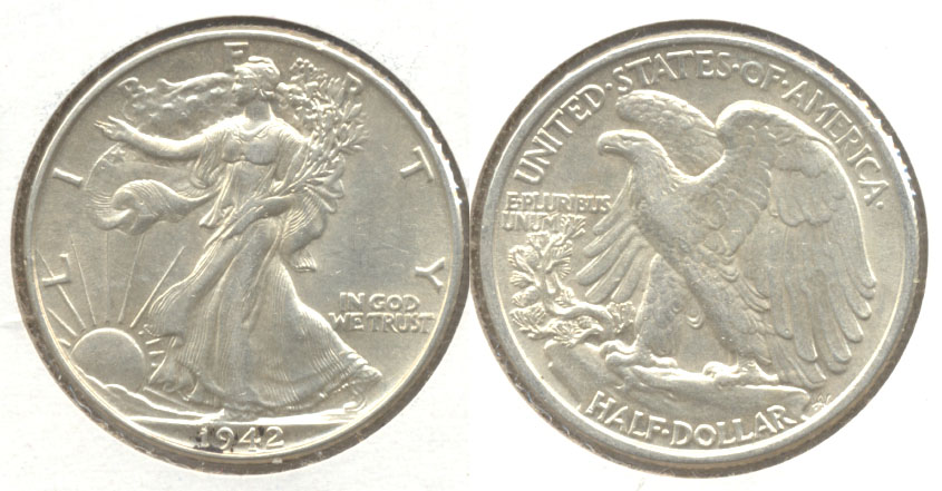 1942 Walking Liberty Half Dollar AU-55