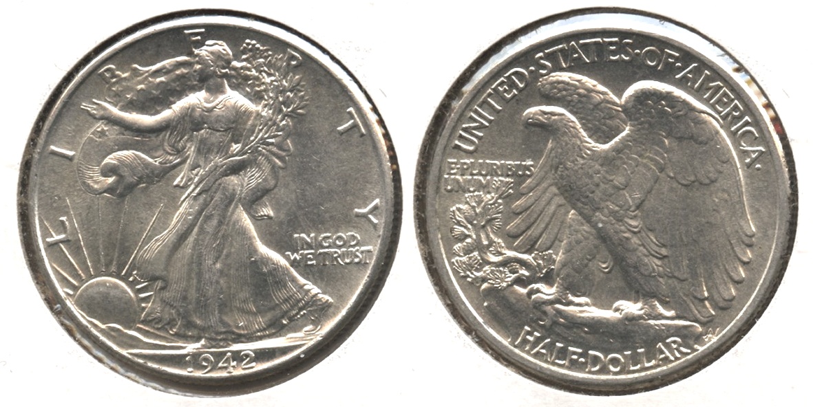 1942 Walking Liberty Half Dollar AU-55 #l