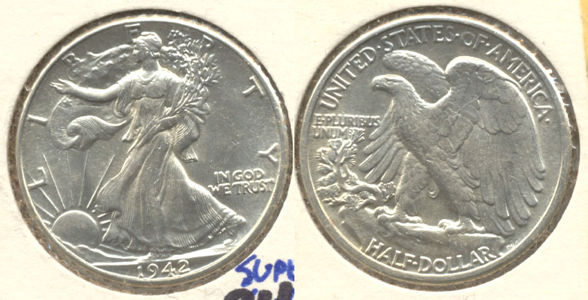 1942 Walking Liberty Half Dollar AU-58