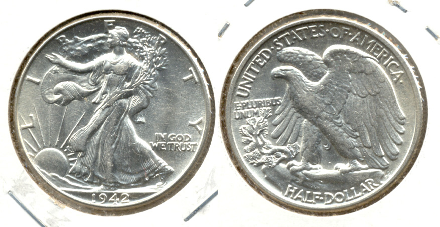 1942 Walking Liberty Half Dollar AU-58 h