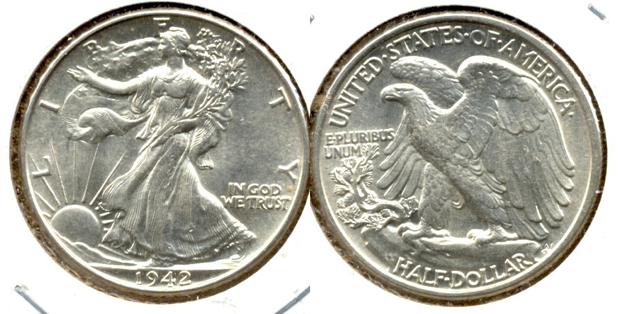 1942 Walking Liberty Half Dollar AU-58 i