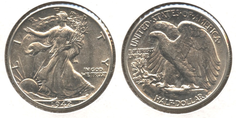 1942 Walking Liberty Half Dollar AU-58 j