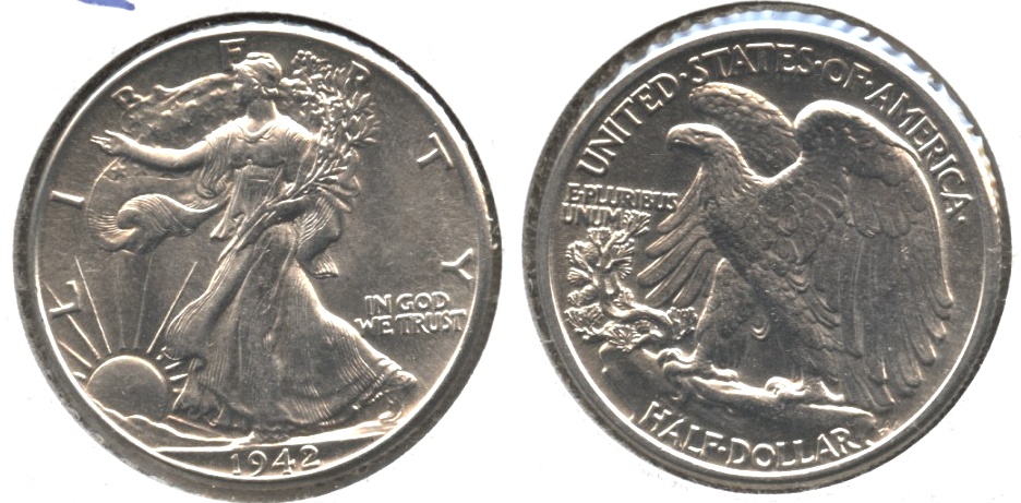 1942 Walking Liberty Half Dollar AU-58 #m