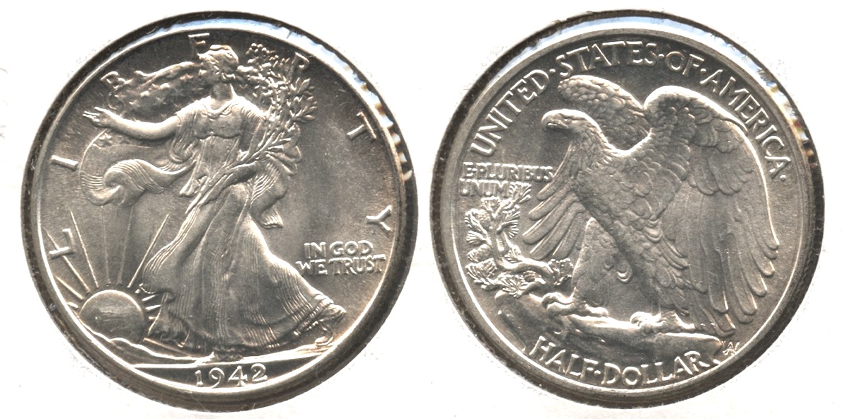 1942 Walking Liberty Half Dollar AU-58 #n