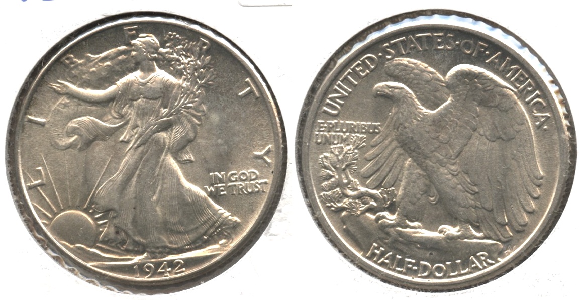 1942 Walking Liberty Half Dollar AU-58 #o