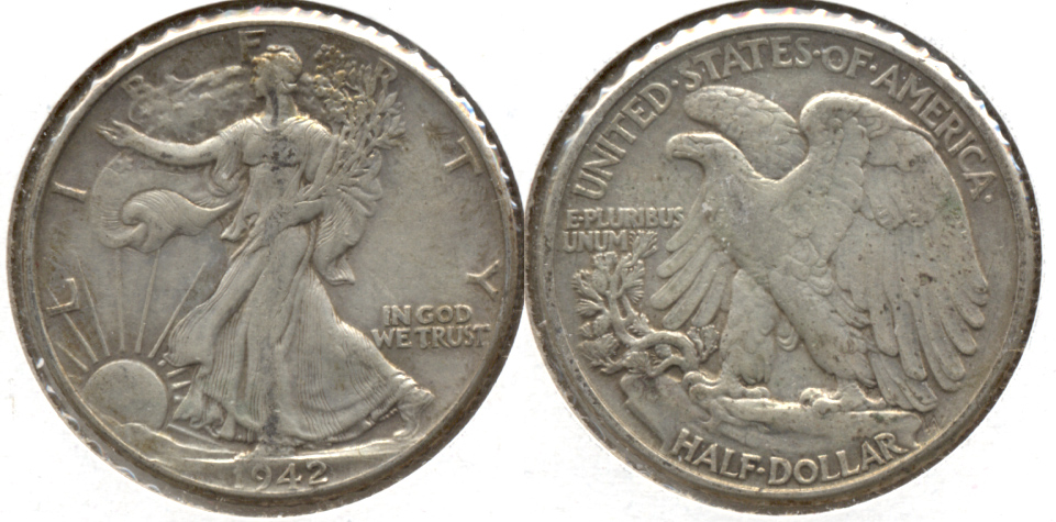 1942 Walking Liberty Half Dollar EF-40