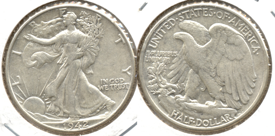 1942 Walking Liberty Half Dollar EF-40 b