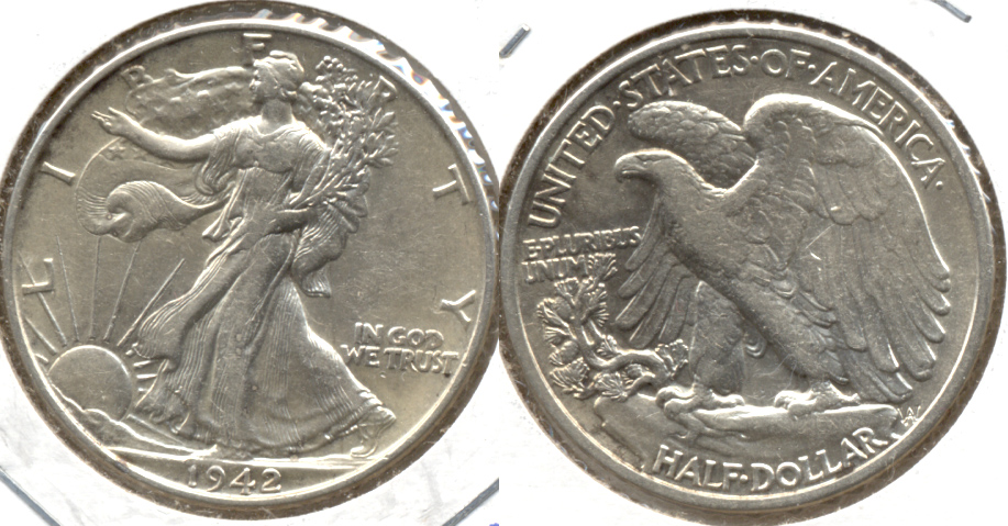 1942 Walking Liberty Half Dollar EF-45 b