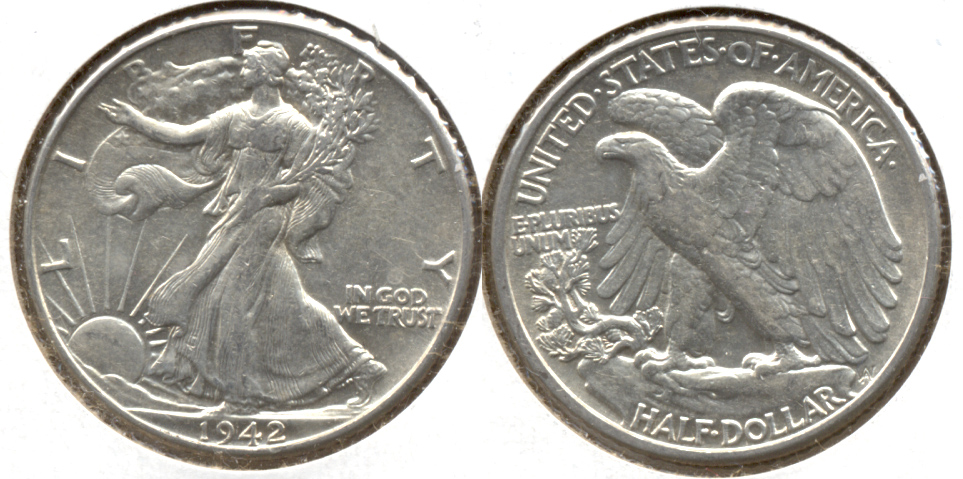 1942 Walking Liberty Half Dollar EF-45 d