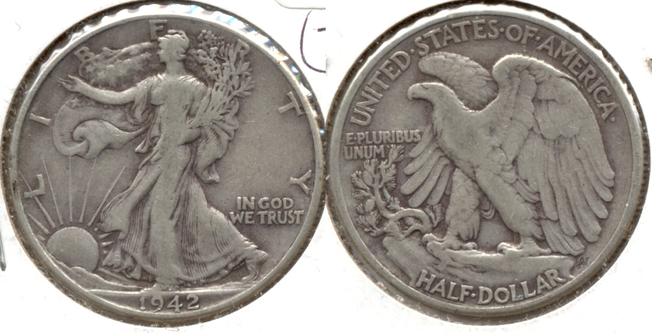 1942 Walking Liberty Half Dollar Fine-12 a