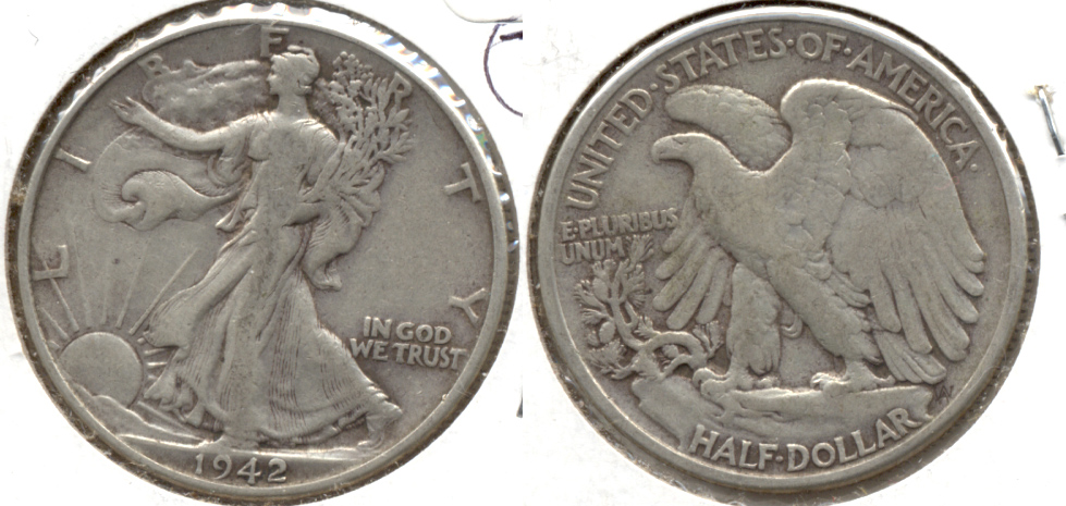 1942 Walking Liberty Half Dollar Fine-12 b