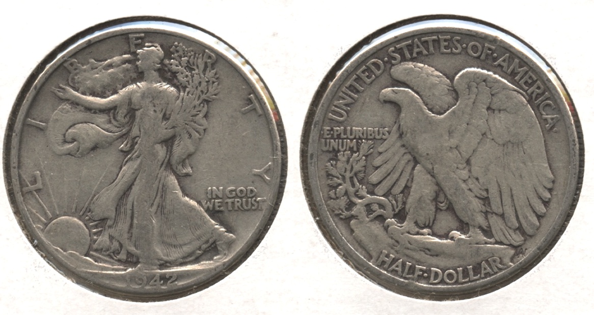 1942 Walking Liberty Half Dollar Fine-12 #c