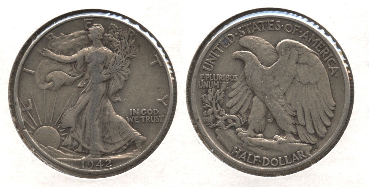1942 Walking Liberty Half Dollar Fine-12 #d