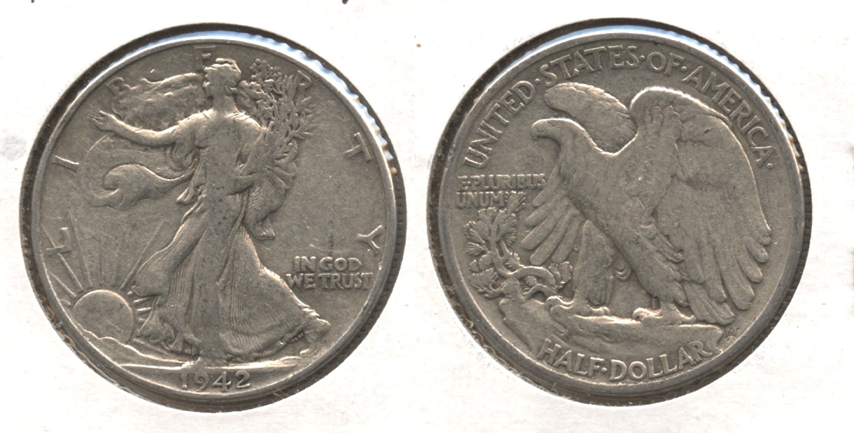 1942 Walking Liberty Half Dollar Fine-12 #g