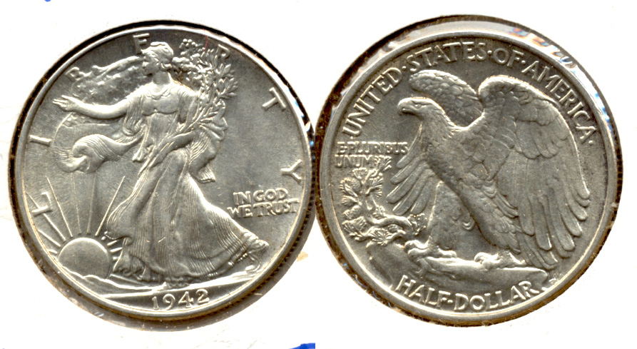 1942 Walking Liberty Half Dollar MS-60 b