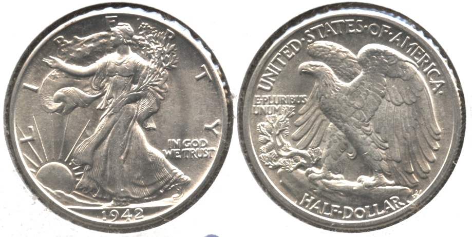1942 Walking Liberty Half Dollar MS-60 #d