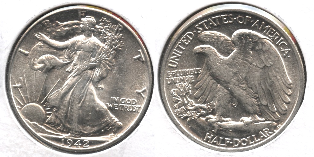 1942 Walking Liberty Half Dollar MS-60 #e