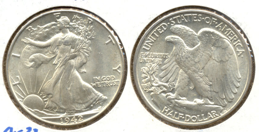1942 Walking Liberty Half Dollar MS-63 a