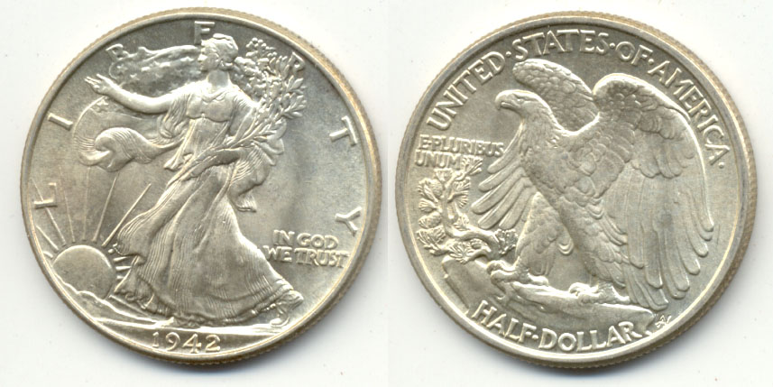 1942 Walking Liberty Half Dollar MS-63 e