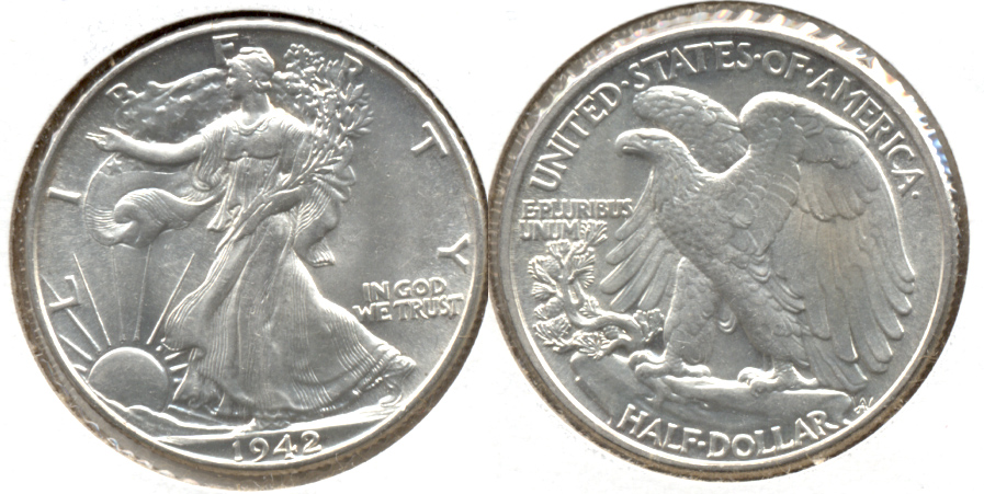 1942 Walking Liberty Half Dollar MS-63 h