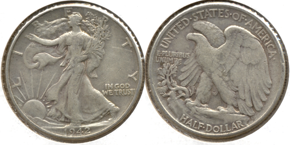 1942 Walking Liberty Half Dollar VF-20