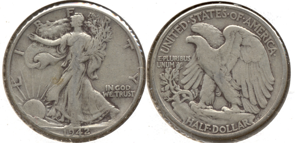 1942 Walking Liberty Half Dollar VG-8