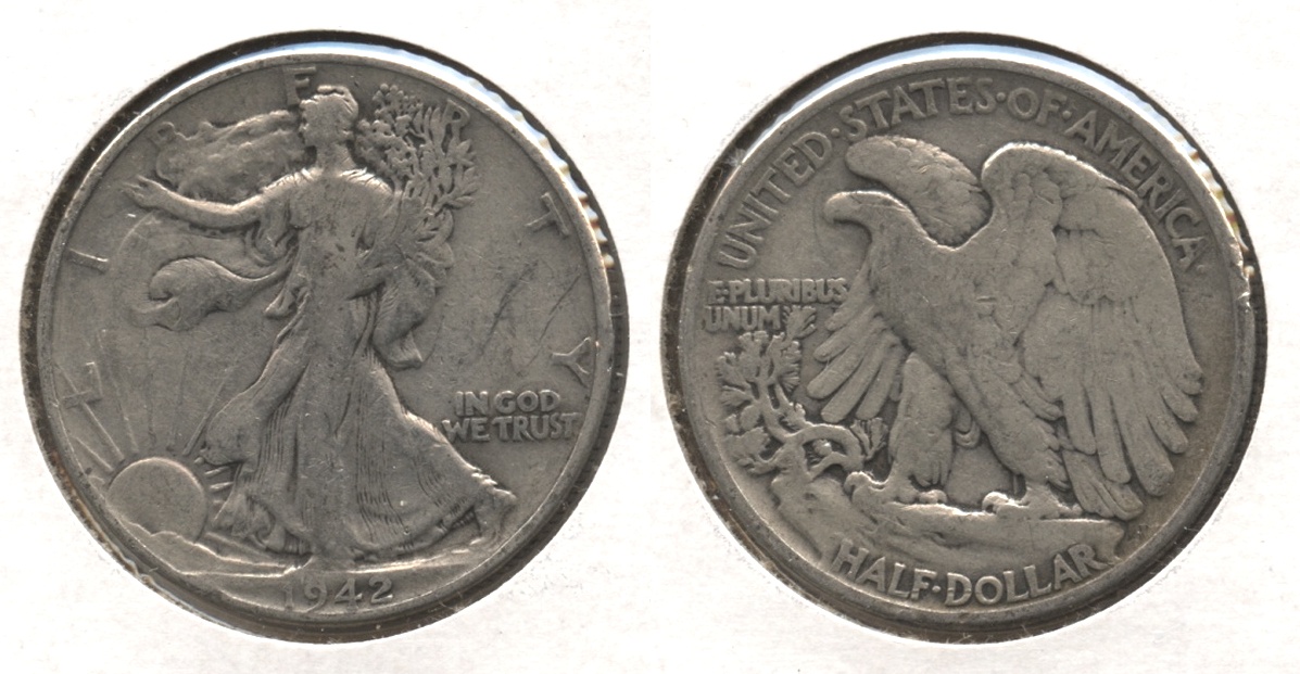 1942 Walking Liberty Half Dollar VG-8 #i