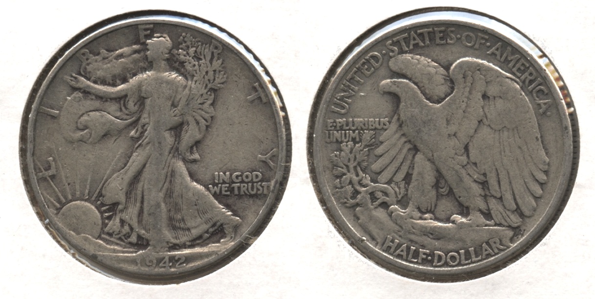 1942 Walking Liberty Half Dollar VG-8 #j
