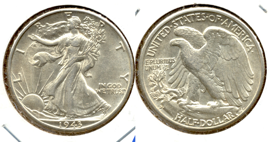 1943-D Walking Liberty Half Dollar AU-53