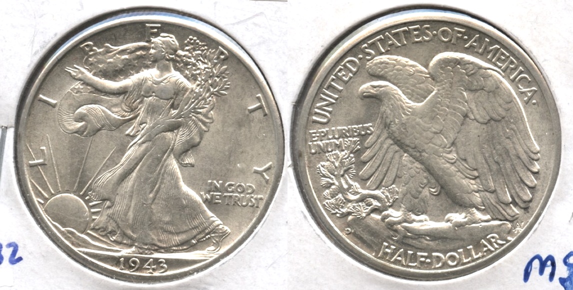 1943-D Walking Liberty Half Dollar AU-55 #a