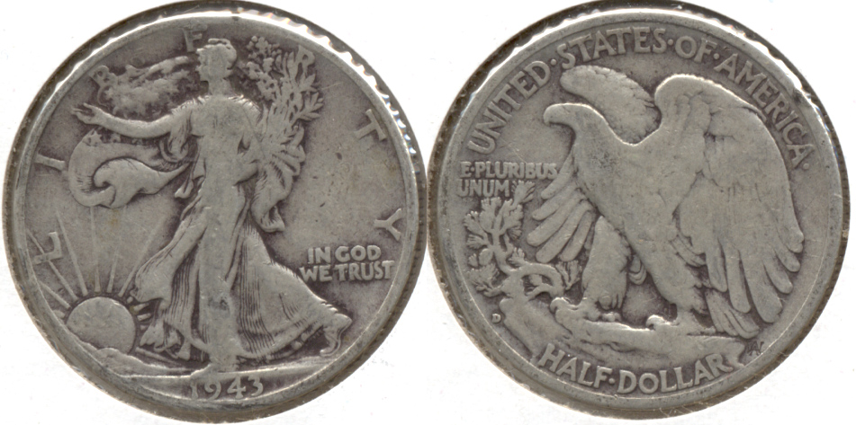 1943-D Walking Liberty Half Dollar Good-4