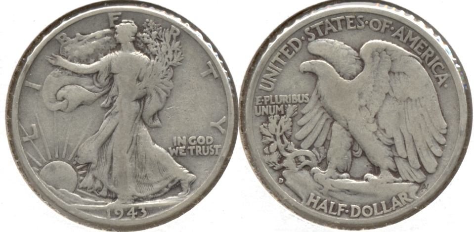 1943-D Walking Liberty Half Dollar VG-8