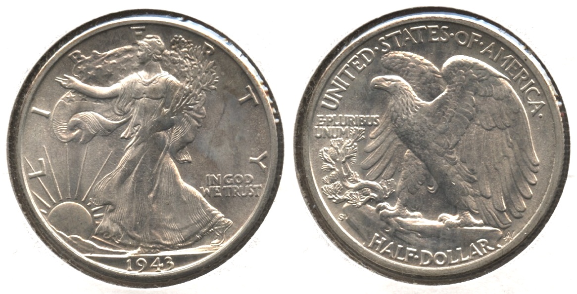 1943-S Walking Liberty Half Dollar AU-58 #b