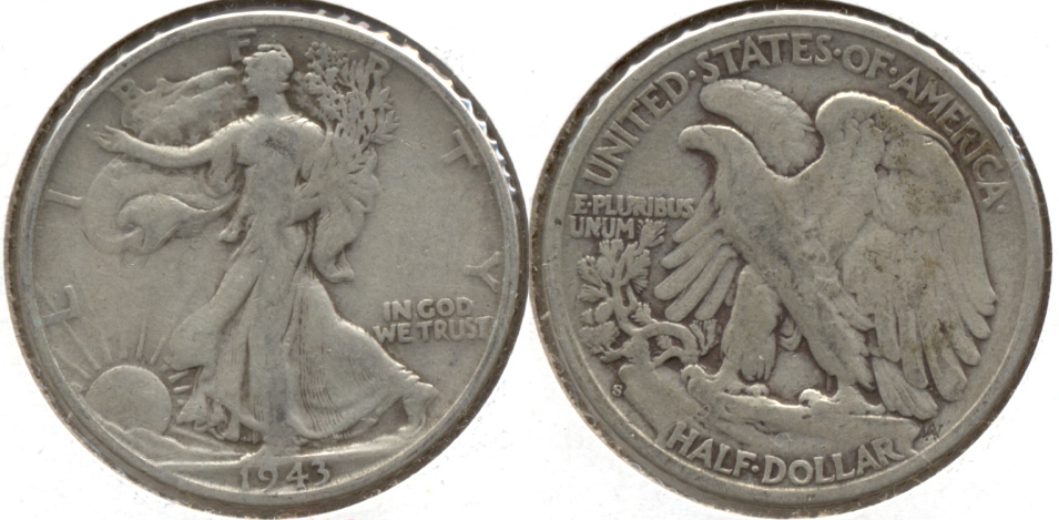 1943-S Walking Liberty Half Dollar VG-8 a