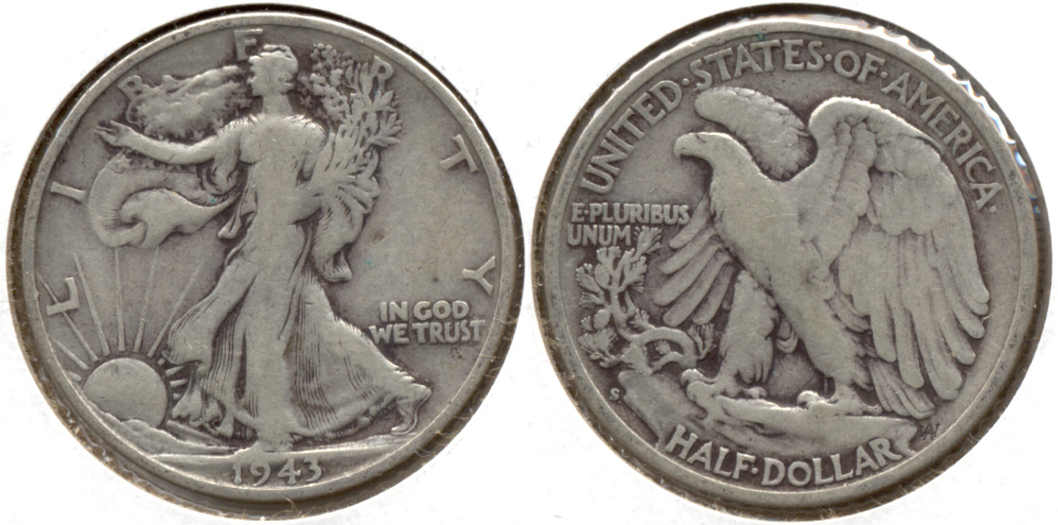 1943-S Walking Liberty Half Dollar VG-8 c