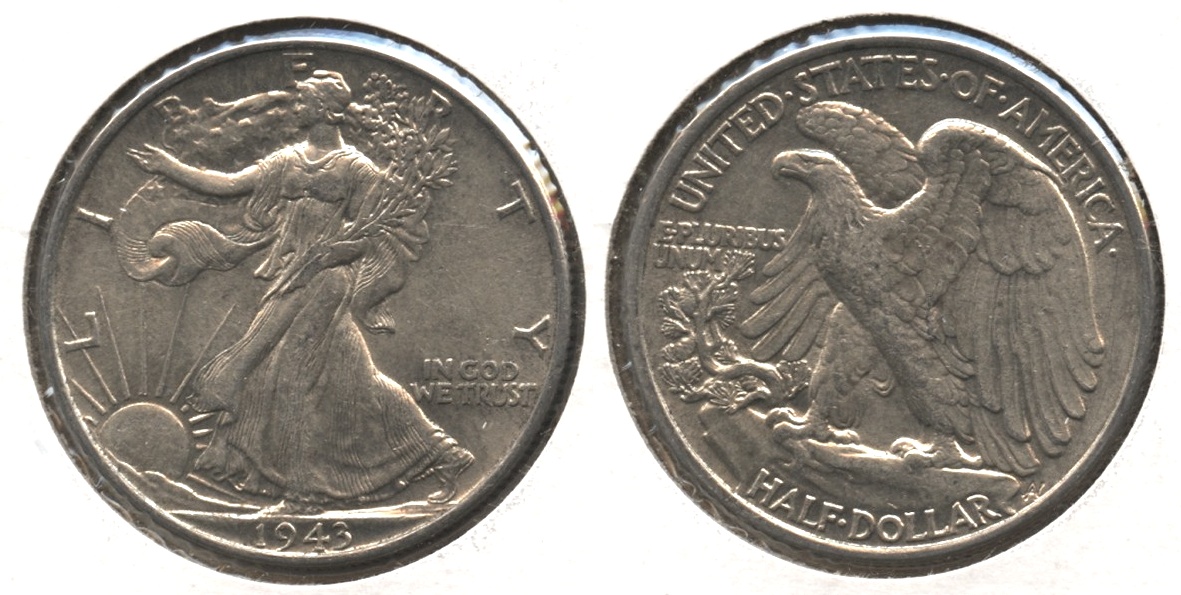 1943 Walking Liberty Half Dollar AU-50 #aa