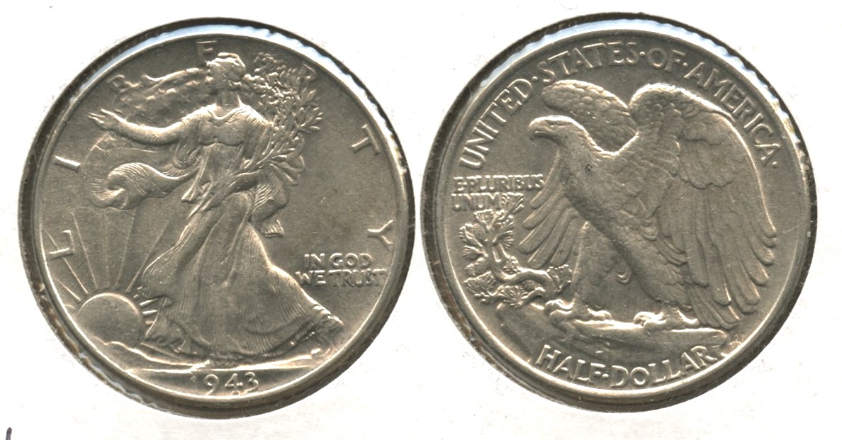 1943 Walking Liberty Half Dollar AU-50 #ad