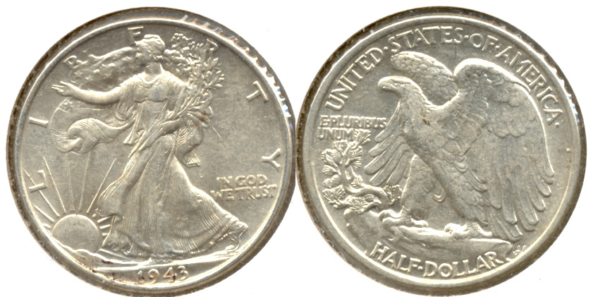 1943 Walking Liberty Half Dollar AU-50 e