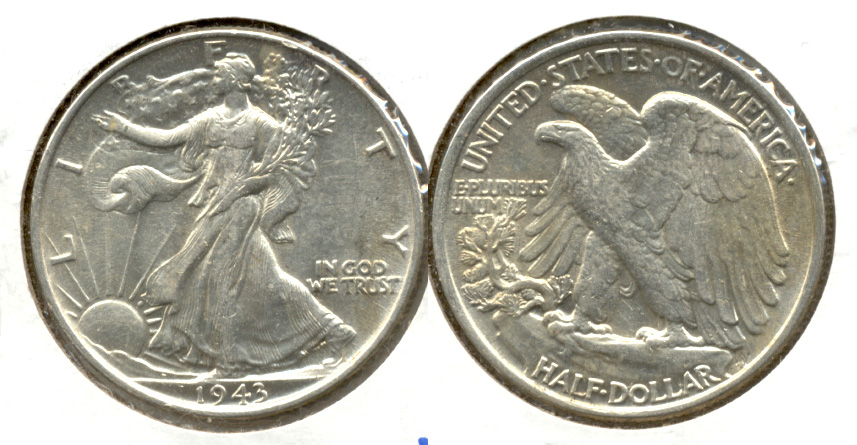 1943 Walking Liberty Half Dollar AU-50 r