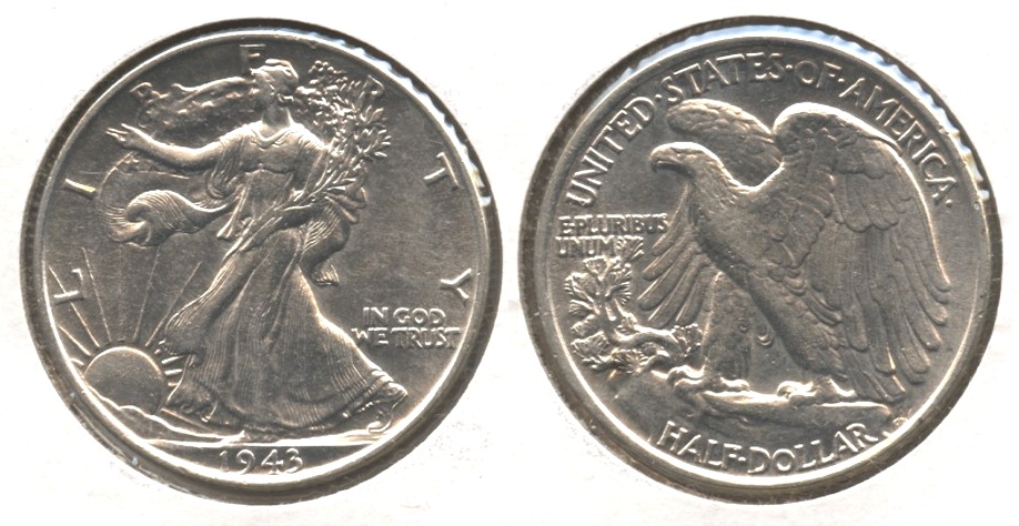 1943 Walking Liberty Half Dollar AU-53 d