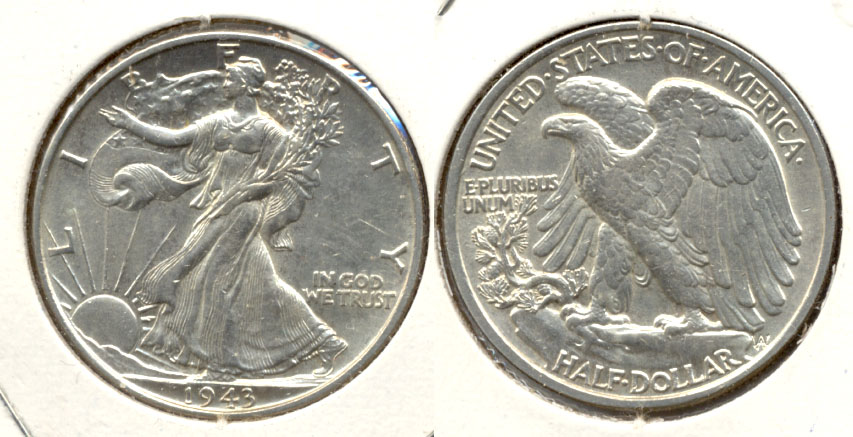 1943 Walking Liberty Half Dollar AU-55 b