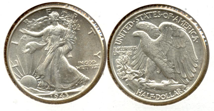 1943 Walking Liberty Half Dollar AU-55 r