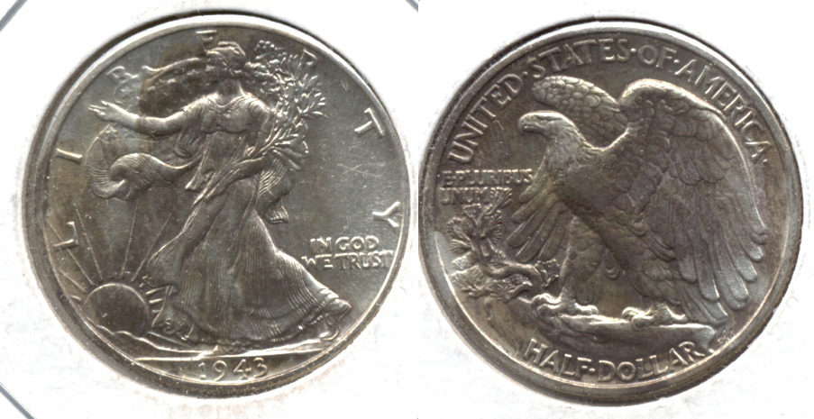 1943 Walking Liberty Half Dollar AU-55 w