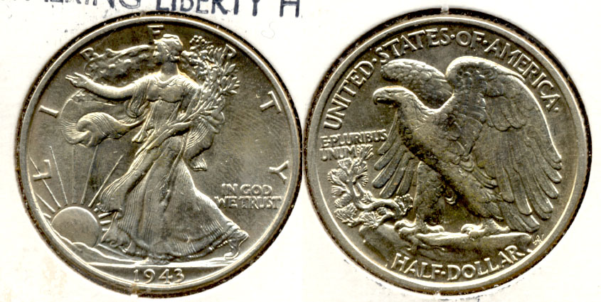 1943 Walking Liberty Half Dollar AU-58 a