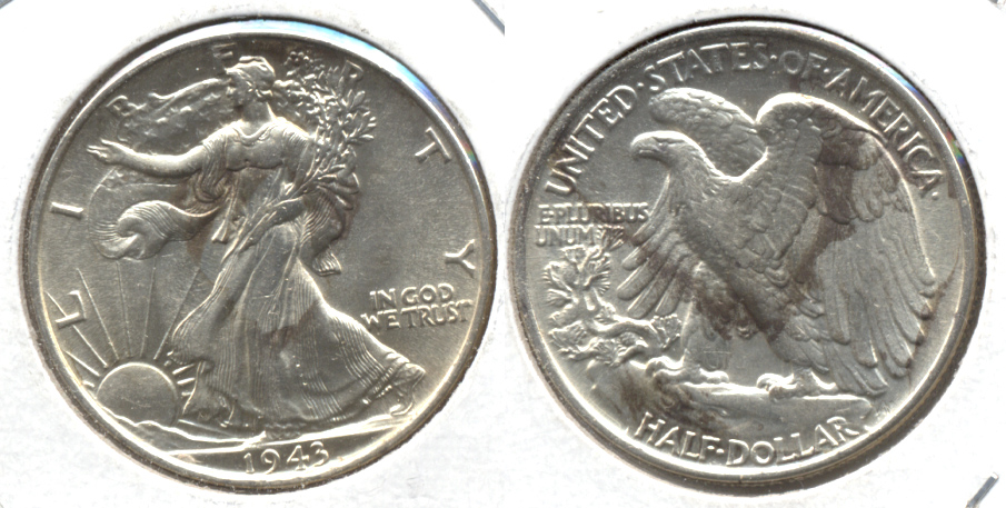 1943 Walking Liberty Half Dollar AU-58 e