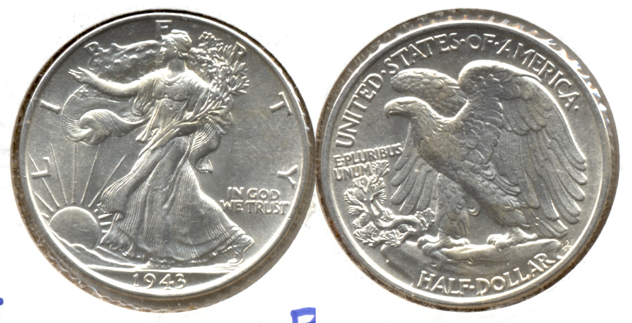 1943 Walking Liberty Half Dollar AU-58 g